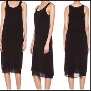 Vince Silk Black Midi Tank Dress Sz: Large